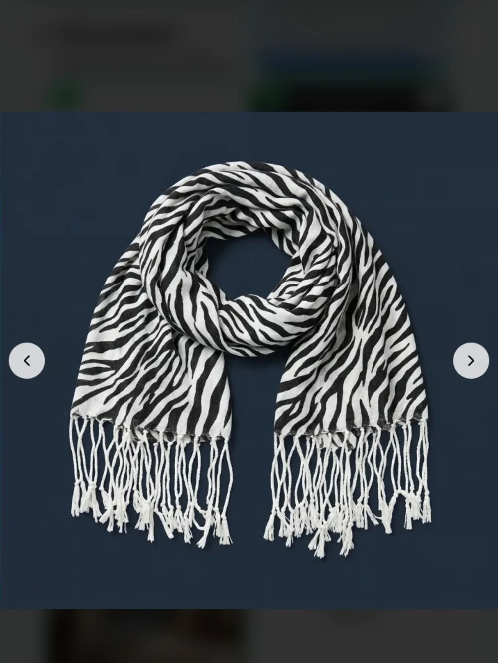 Zebra Print Black and White Scarf - Women's Like New